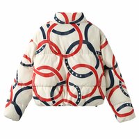Five Rings Print Stand Collar Jacket - Thumbnail 1
