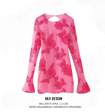 Embroidered Sleeveless Straight Temperament Holiday Dress