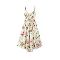 Retro Square Neck Suspender Dress - Thumbnail 1