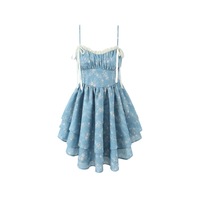 V-neck lace trim dress - Thumbnail 2