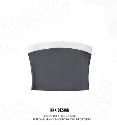 Strapless contrast color bandeau vest