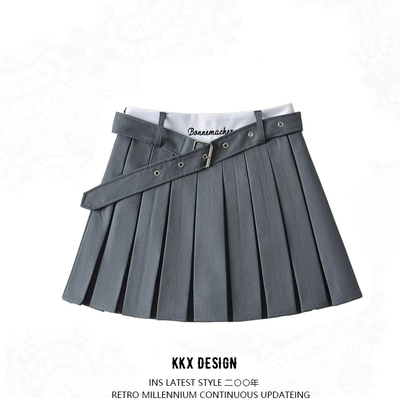 American style high waist letter slim a-line short skirt suit half body