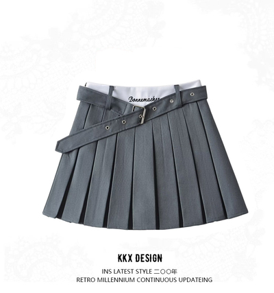 American style high waist letter slim A-line short skirt suit half body