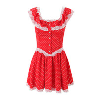 Lace stitching one-shoulder mini dress slim sexy short skirt - Thumbnail 2
