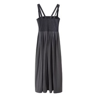 Small pleated tight suspender dress sexy hot girl slit long skirt - Thumbnail 1