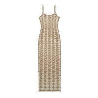 Sexy Polka Dot Knitted Slip Dress - Thumbnail 3