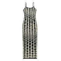Sexy Polka Dot Knitted Slip Dress - Thumbnail 7