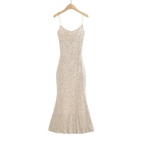 Sequined suspender dress Midi-length hip skirt - Thumbnail 5