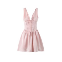 Sexy Low Cut V Neck Sleeveless Tank Dress - Thumbnail 2