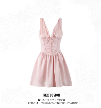Sexy Low Cut V Neck Sleeveless Tank Dress
