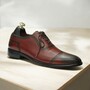 Men's Burgundy Oxfords Leather Shoes-3