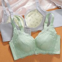  Ultra Thick Bra,Small Chest Gathered Underwear for Women,  Adjustable Collar, No Steel Rim, Lace,Thickened and Enlarged, - Thumbnail 2