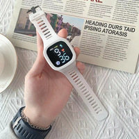  Silicone Electronic Wristwatch Watch Led Digital Sports Watch For Kids Boys Girls Square Big Dial Waterproof  - Thumbnail 2