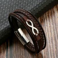 Stainless Steel Infinity Symbol Charm Bracelets for Men Fashion Jewelry Gift - Thumbnail 1