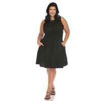 White Mark Women's Sleeveless Tweed Fit & Flare Dress - Thumbnail 2