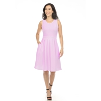 White Mark Women's Sleeveless Flowy Fit and Flare Skater Dress - Thumbnail 4