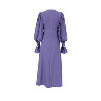 Waist-length purple A-line dress - Thumbnail 4