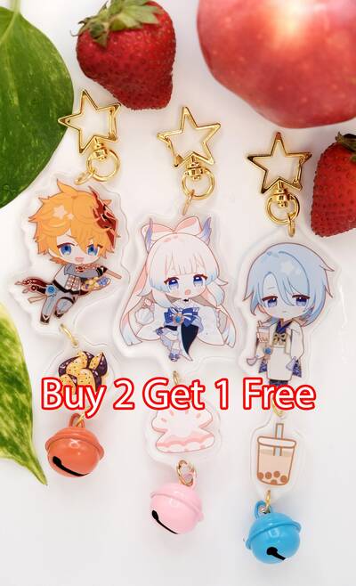 Buy 2 Get 1 FREE SALE!!!! - Genshin Impact Acrylic Keychains / Charms - Perfect for gifting