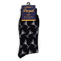 Martini Glass Socks Men's Wild Party New Year Novelty Socks Black Sock Crazy Celebration Socks Mans Martini Socks Bachelor Party Socks - Thumbnail 3