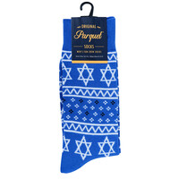 Men's Star of David Hanukkah Novelty Socks Blue and White Star of David Gift - Thumbnail 3