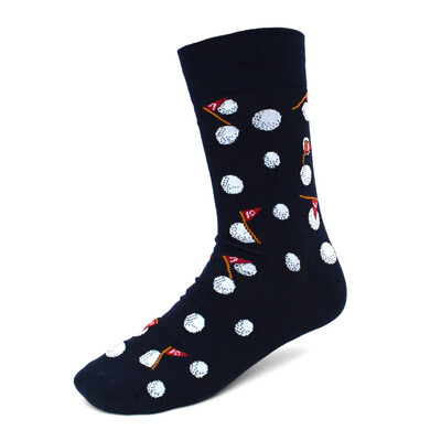 Fun socks men's golf novelty socks black and white golf lovers gift dad gift