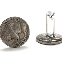 Native American Head Bison Nickel Cufflinks Minted in 1913-1938 United states Early Coin Cuff Links Backing America Frontier - Thumbnail 4