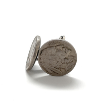 Native American Head Bison Nickel Cufflinks Minted in 1913-1938 United states Early Coin Cuff Links Backing America Frontier - Thumbnail 5