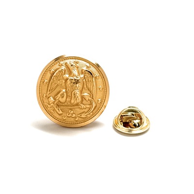 Vintage us navy brass eagle and anchor lapel pin by waterbury co. - authentic navy dress uniform pin