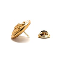 Vintage US Navy Brass Eagle and Anchor Lapel Pin by Waterbury Co. - Authentic Navy Dress Uniform Pin - Thumbnail 3