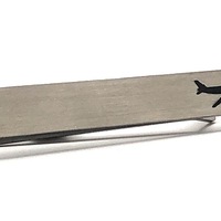 Silver Jumbo Jet Tie Bar Pilot Tie Clip Airlines Plane Flying Pilot Boyfriend Dad Gifts Very Cool - Thumbnail 1