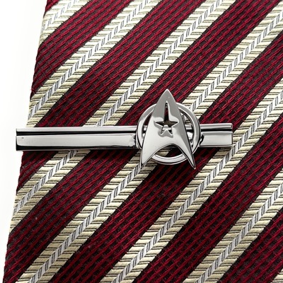 Star trek officer emblem tie bar silver space badge star trek cosplay si fi wear starfleet academy enamel tie clip