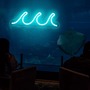 1pc The Wave Vibrant LED Neon Light Sign - Acrylic Backed, USB Powered with Dimmable Switch -2