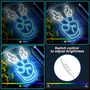1pc Quad Peace Sign LED Neon Sign Night Light - Novelty Lighting for Home Bedroom Dorm Party-3