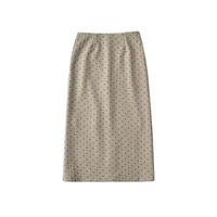 High-end skirt for women with heart print and velvet high waist and knee-length skirt - Thumbnail 2