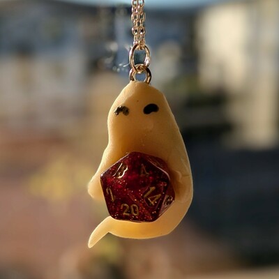 D20 glow ghost necklace