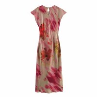 Fashionable simple knotted satin dress - Thumbnail 1