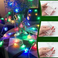 Christmas Snowflake Light, 80/40/20/10 LEDs Snowflake Hanging String Lights  - Thumbnail 1