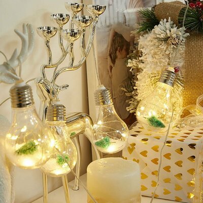 Christmas tree snow globe string lights, 13ft 10bulbs christmas tree string lights