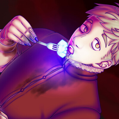 Dungeon meshi - eating him a4 print