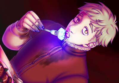 Dungeon Meshi - Eating Him A4 Print