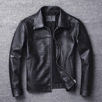 Mens Jacket BLACK Real Leather Jacket BLACK Leather Jacket 2024