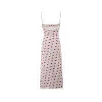 French Heart Print Lace Tube Dress - Thumbnail 2