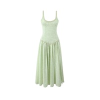 Sexy low-cut U-neck slim waist suspender dress with high side slits - Thumbnail 2