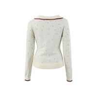 Deep V collar long sleeve sweater - Thumbnail 1