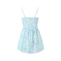 Sexy Floral Suspender Dress V-Neck Waist Tube Top Puffy Mini Skirt - Thumbnail 1