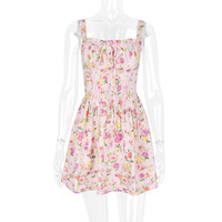 Slim Fit Ballet Style Tutu Dress Floral Suspender Skirt - Thumbnail 7