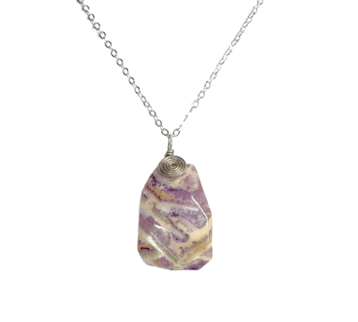 Purple Sagenitic Fluorite Pendant Necklace