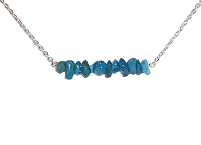Natural Blue Apatite Chip Necklace