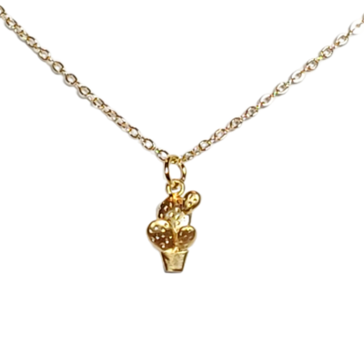 Petite dainty cactus necklace for layering