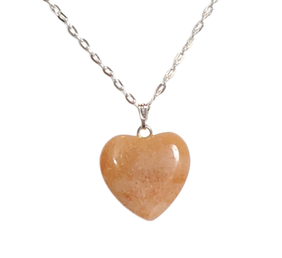 Orange Aventurine Heart Necklace